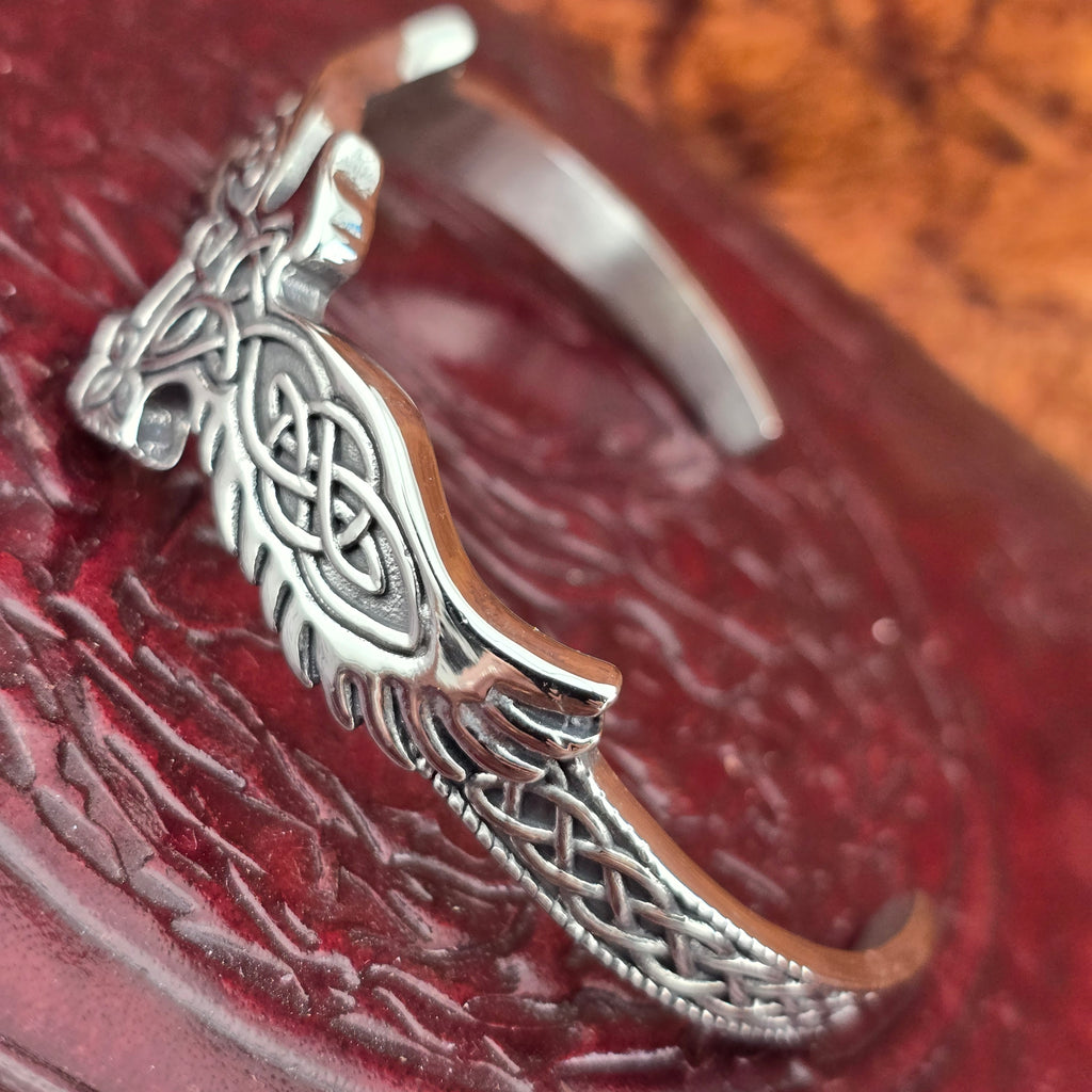 Raven and Knotwork Bangle – Skullvikings