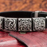 Silver Plated Charm Leather Cuff