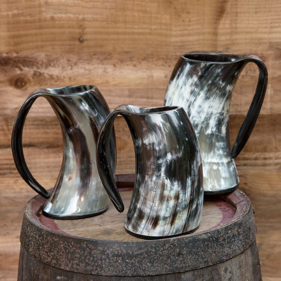 skullvikings viking norse larp larping game of thrones large polished hand made natural viking drinking horn tankard mug