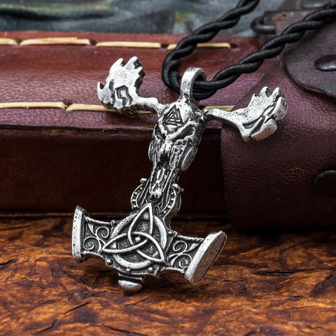 thor's hammer Mjolnir valknut trinity knot viking norse pendant
