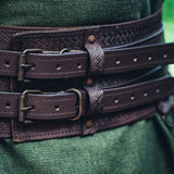 Wide Detailed Viking Leather Belt