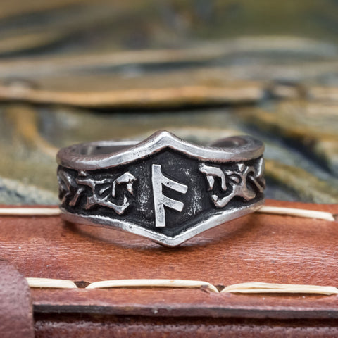 Ansuz Asgard Pewter Rune Ring