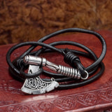 Knotwork Axe Leather Hook Bracelet