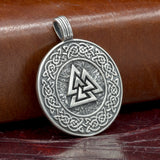 sterling silver viking norse skullvikings hand made valknut pendant amulet uk