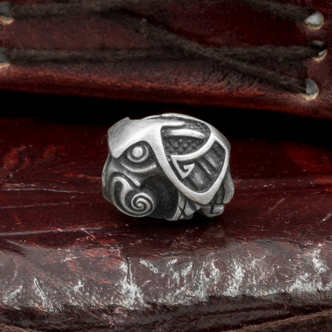 Silver Plated Bronze Raven Hair Bead