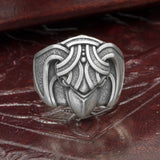 Silver Plated Bronze Raven Ring