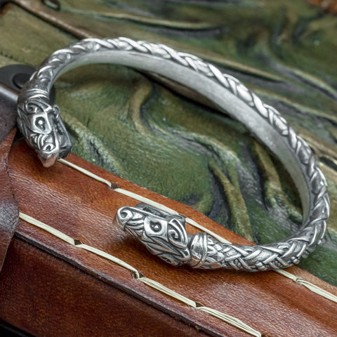 Sterling Silver Scandinavian Wolf Arm Ring