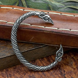 Pewter Asgard Raven Head Arm Ring Twisted Band