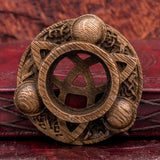Triquetra Carved Wood Candle Holder
