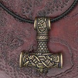skullvikings viking norse bronze thor's thor thors hammer mjolnir pendant necklace uk