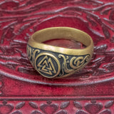 Bronze Jelling Valknut Ring