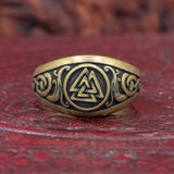 Bronze Jelling Valknut Ring