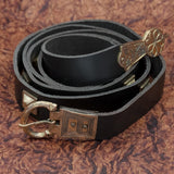 Brass & Brown Leather Belt