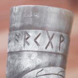 Jormungand Carved Pyrography DrinkingHorn
