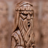 Thor Carved Wood Statue (runes)