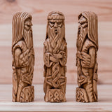 Thor Carved Wood Statue (runes)