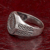 Sterling Silver Valknut and Rune Ring