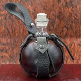 skullvikings viking norse larp lapring glass leather flask potion bottle uk