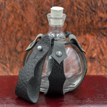 skullvikings viking norse larp lapring glass leather flask potion bottle uk