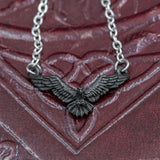 skullvikings viking norse larp larping small delicate black raven necklace chain uk