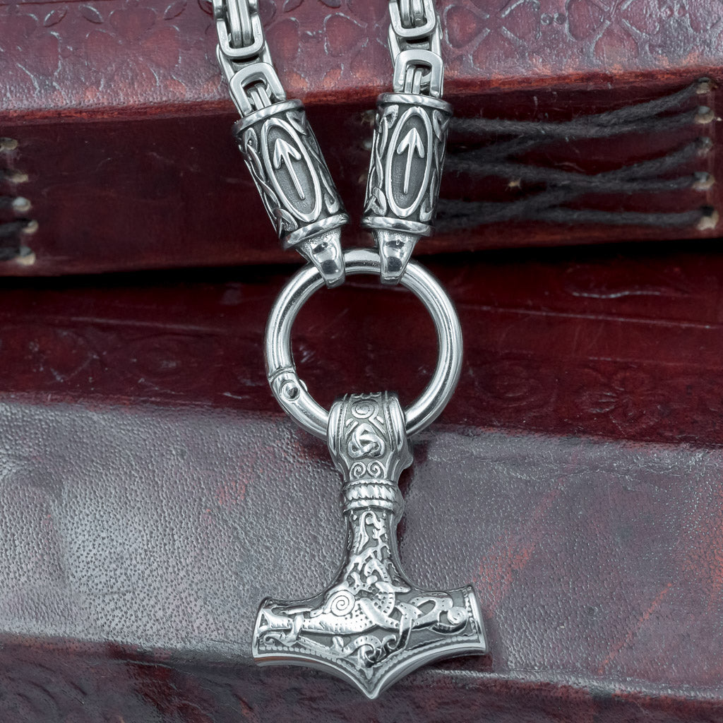skullvikings viking larp norse larping hand made thors hammer pendant box chain uk
