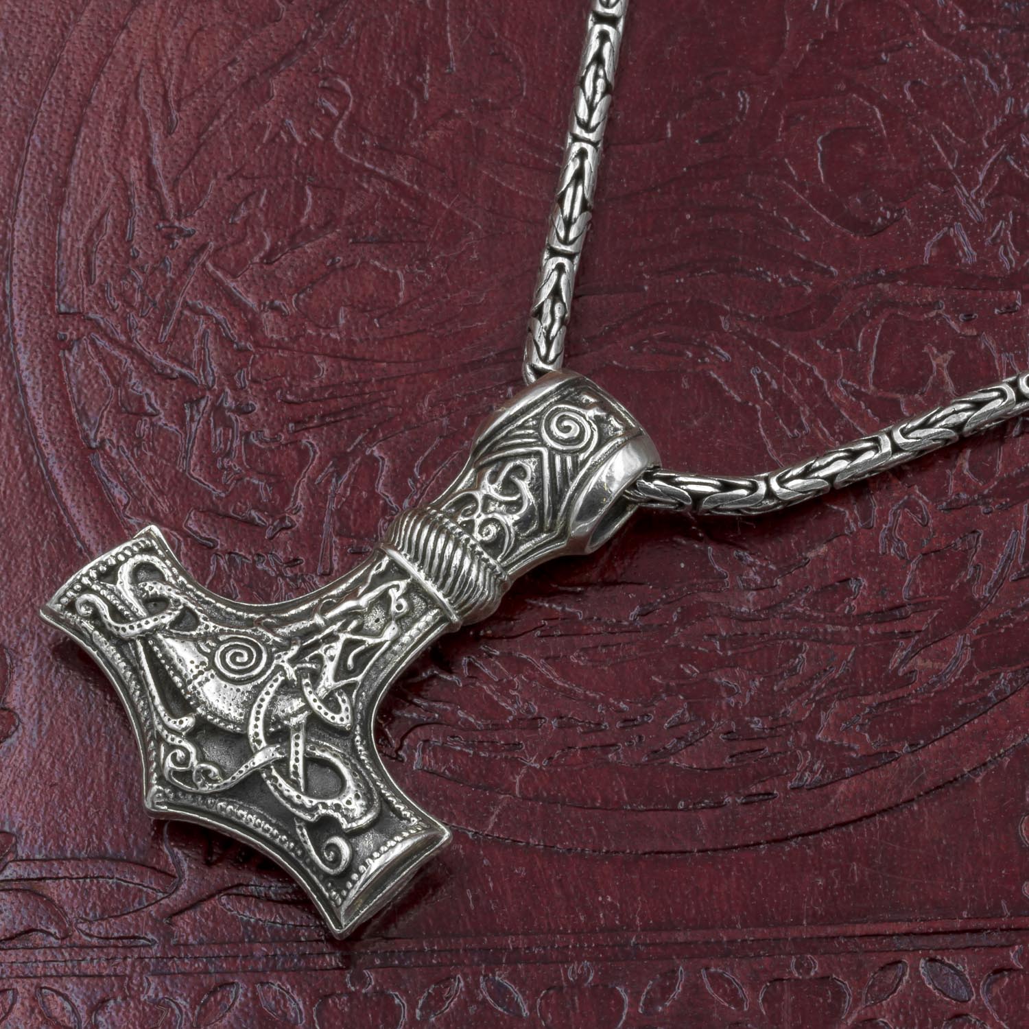 925 Sterling Silver Viking Thor Hammer Mjolnir Amulet