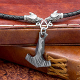 Forged Thor's Hammer on Thick Leather Cord