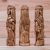 Freyja Goddess Linden Wood Statue (runes)