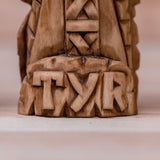 Tyr God Hand Carved Wood Statue