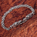 viking sterling silver wolf bracelet