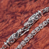 925 Sterling Silver Wolf Kings Chain Bracelet