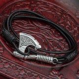 Knotwork Axe Leather Hook Bracelet