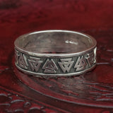 skullvikings 925 sterling silver valknut wedding ring band uk