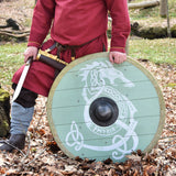 Fenrir Viking Shield with Rawhide Edge