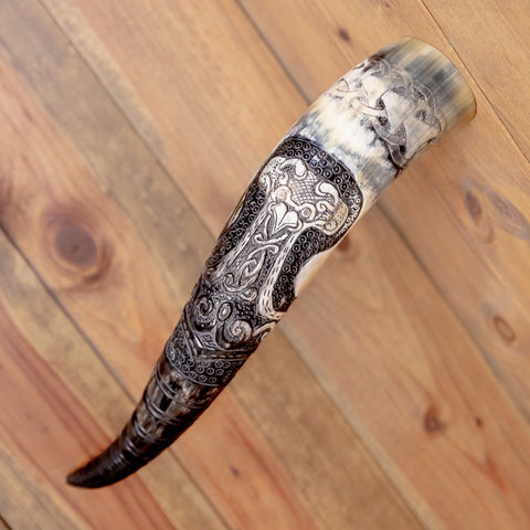 Skane Thor's Hammer Carved Horn