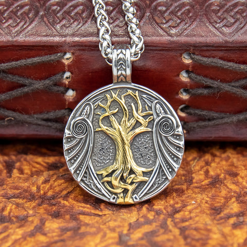 Stainless Steel Ravens & Yggdrasil (Tree of Life)
