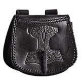 Thor's Hammer Black Leather Pouch