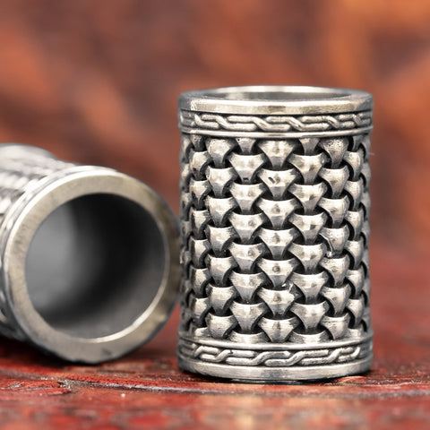 Large Sterling Silver Hair and Beard Bead