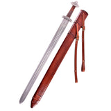 11c. Viking Sword with leather scabbard, practical blunt
