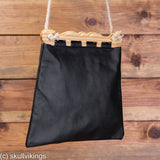 Black Hedeby Viking Handbag with natural wood handles