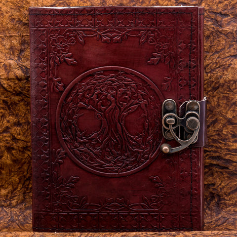 Viking Handmade Leather Tree of Life Yggdrasil Journal or Notebook