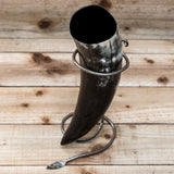 Drinking Horn + leaf iron stand