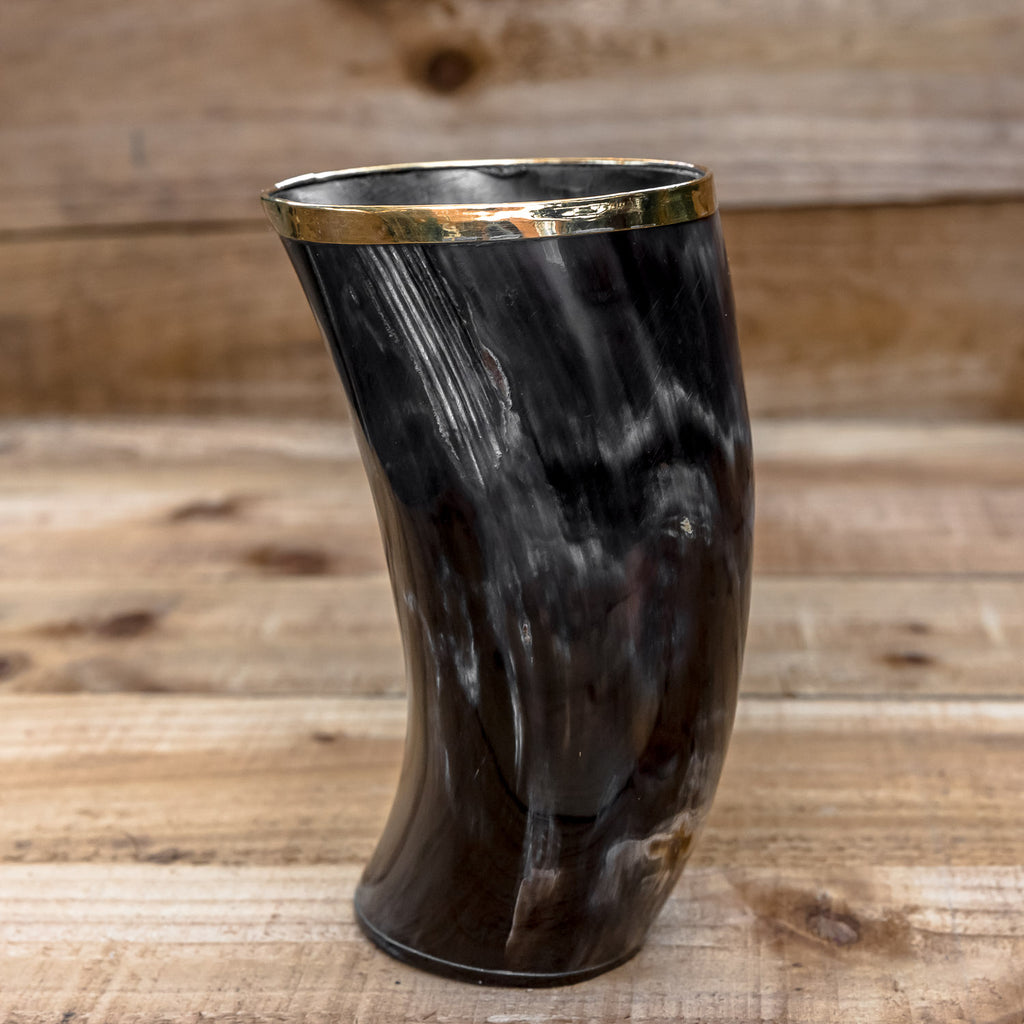 skullvikings norse larp larping game of thrones hand made gold brass rim cup uk