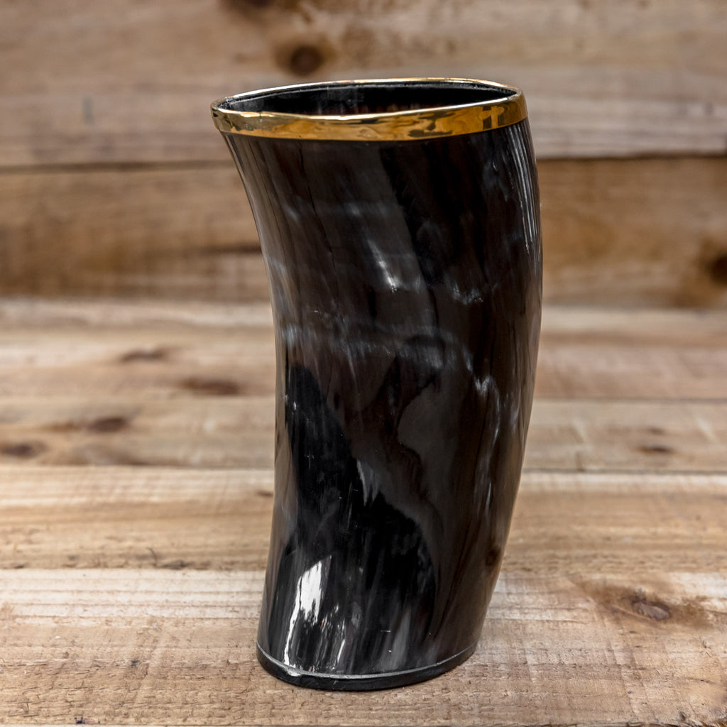 skullvikings norse larp larping game of thrones hand made gold brass rim cup uk