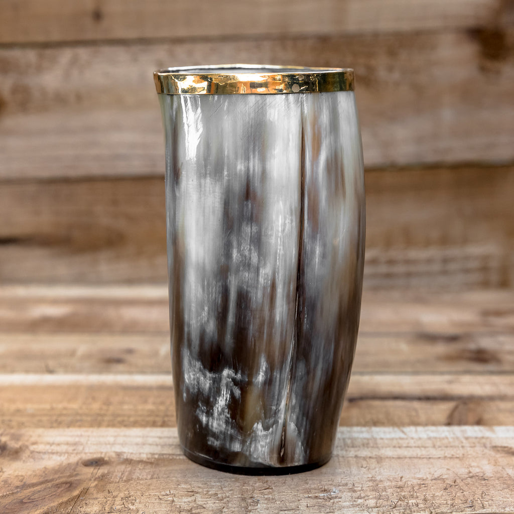 skullvikings norse larp larping game of thrones hand made gold brass rim cup uk