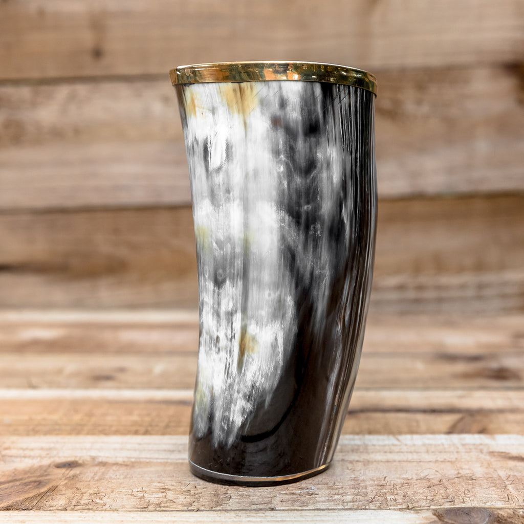 skullvikings norse larp larping game of thrones hand made gold brass rim cup uk