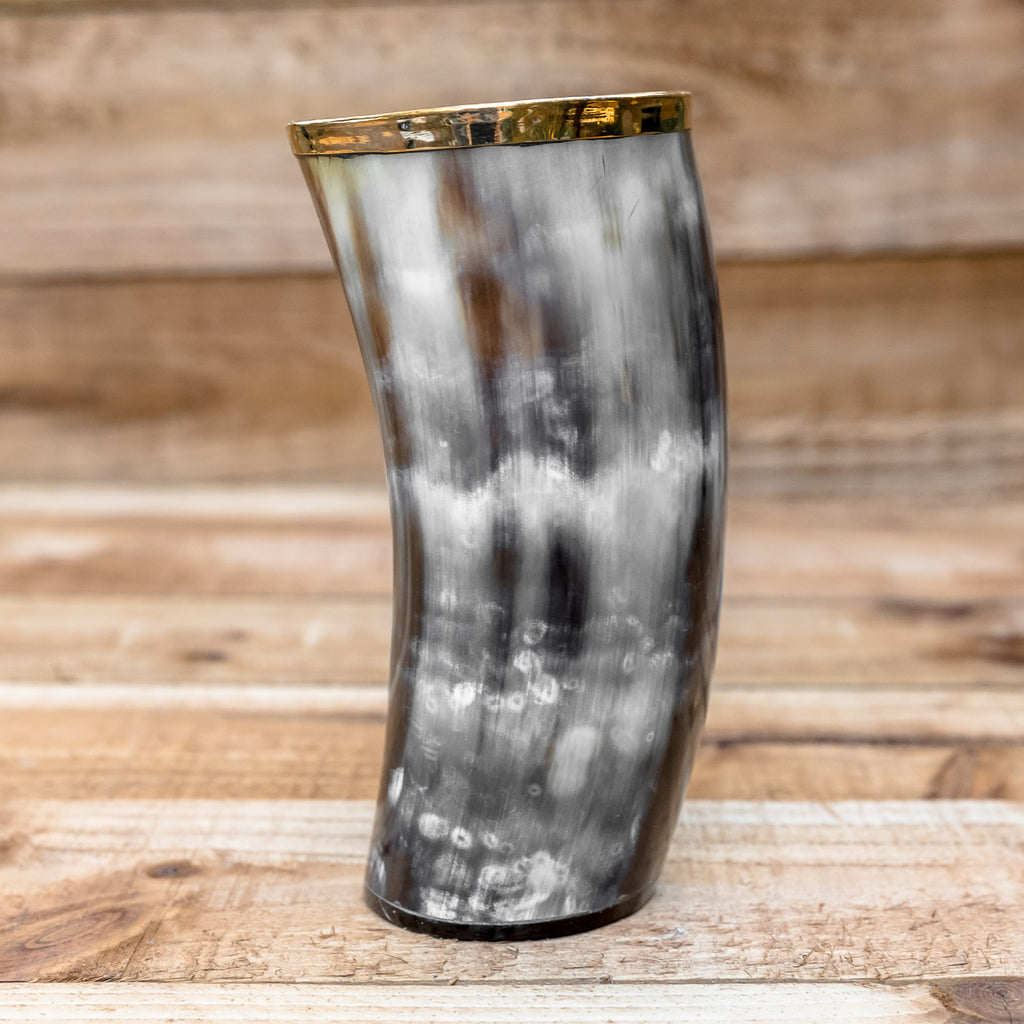 skullvikings norse larp larping game of thrones hand made gold brass rim cup uk