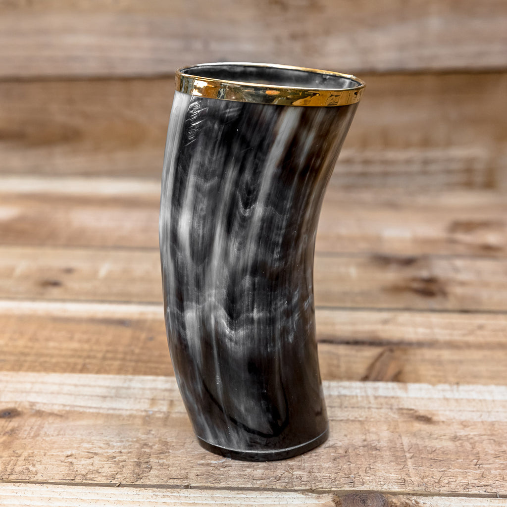 skullvikings norse larp larping game of thrones hand made gold brass rim cup uk