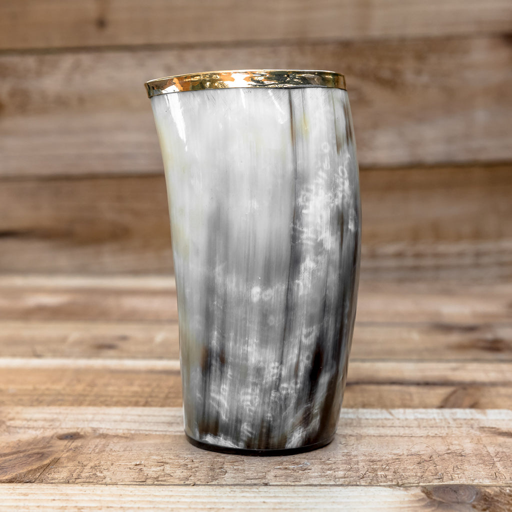 skullvikings norse larp larping game of thrones hand made gold brass rim cup uk