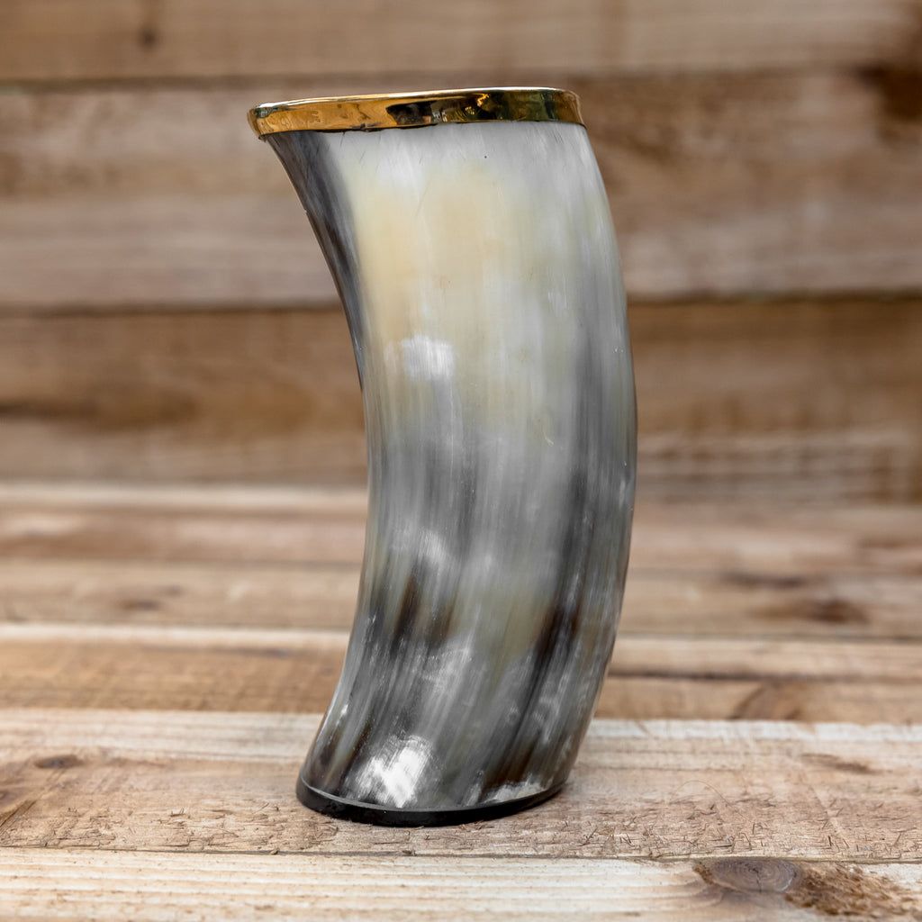 skullvikings norse larp larping game of thrones hand made gold brass rim cup uk